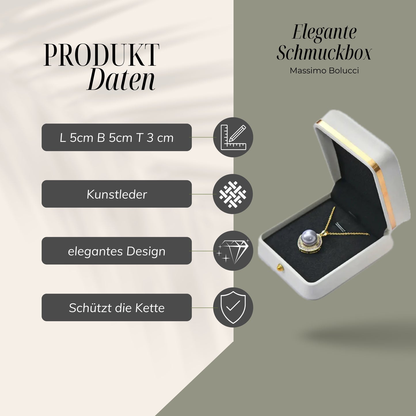 Exklusive Schmuckbox aus hochwertigem Leder